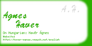 agnes haver business card