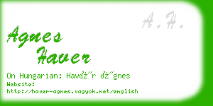 agnes haver business card